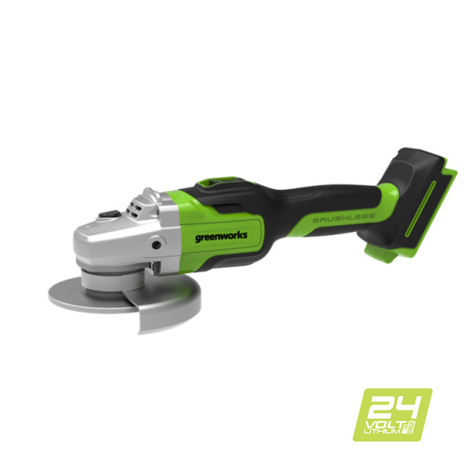 Угловая шлифовальная машина, аккумуляторная Greenworks Арт. 3200207UA, 24V,  бесщеточная, c 1хАКБ 2 Ач и ЗУ в сумке в Екатеринбурге