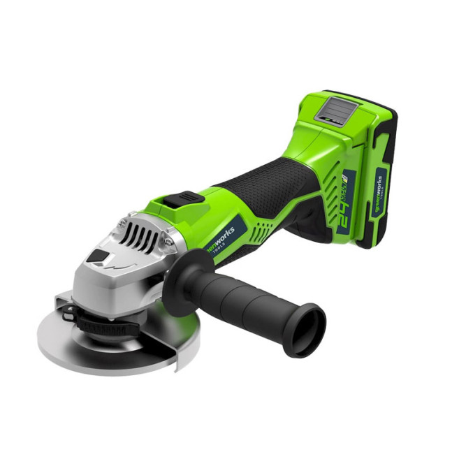Угловая шлифовальная машина, аккумуляторная Greenworks Арт. 3200207UA, 24V,  бесщеточная, c 1хАКБ 2 Ач и ЗУ в сумке в Екатеринбурге