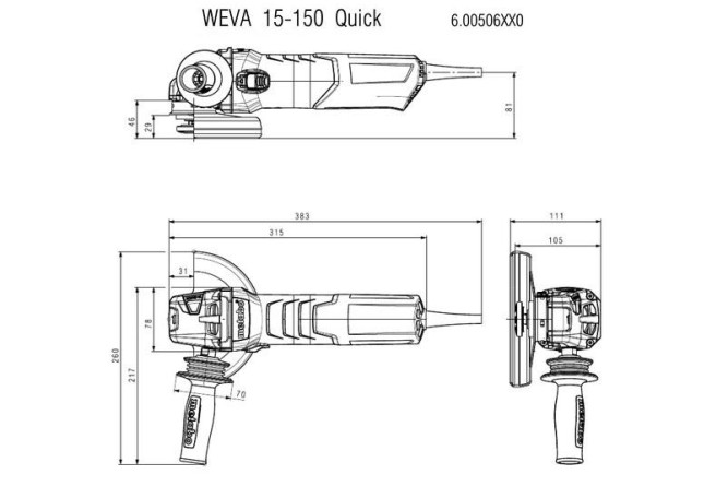 Угловая шлифовальная машина Metabo WEVA 15-150 Quick 600506000 в Екатеринбурге