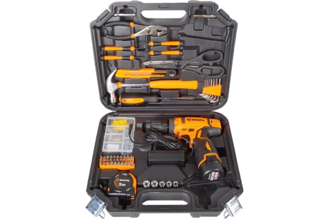 Дрель-шуруповерт аккумуляторная Вихрь ДА-12Л-2КН с набором инструментов в Екатеринбурге