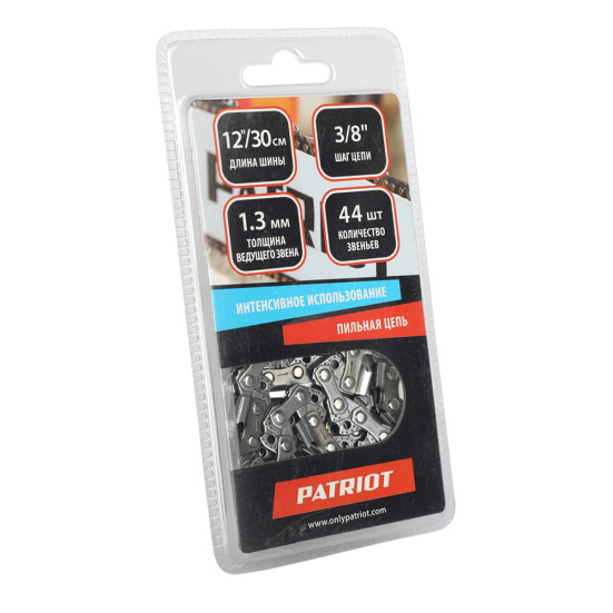 Цепь PATRIOT 91VS-44E, 3/8" 1.3мм 44 звена (блистер) в Екатеринбурге