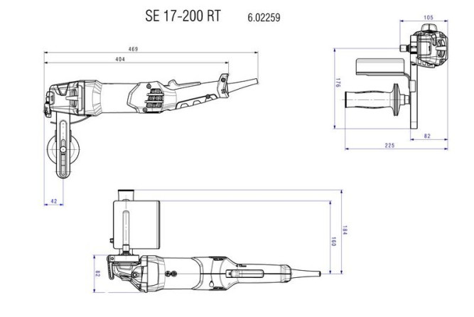 Щеточный шлифователь Metabo SE 17-200 RT SET 602259500 в Екатеринбурге
