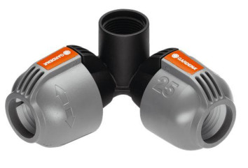 Для шланга 25мм - Соединитель L-образный угловой 25 мм х 3/4" - внутренняя резьба GARDENA 02764-20.000.00