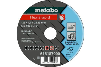 Отрезной круг Metabo 230х1,9х22,23мм Flexiarapid Inox A 30-R прямой 616185000