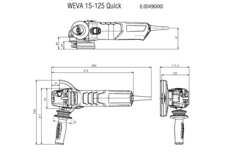 Угловая шлифовальная машина Metabo WEVA 15-125 Quick 600496000 в Екатеринбурге