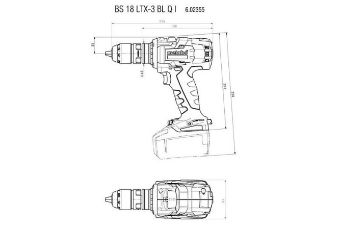 Аккумуляторная дрель-шуруповерт Metabo BS 18 LTX-3 BL Q I 602355890 в Екатеринбурге