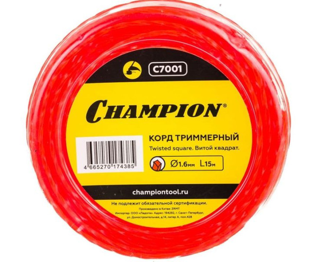 Корд трим.CHAMPION Twisted Square 1.6мм*15м (витой квадрат) в Екатеринбурге
