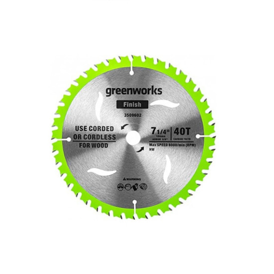 Диск по дереву Greenworks Ø184 мм 40T для пилы 1500907 в Екатеринбурге