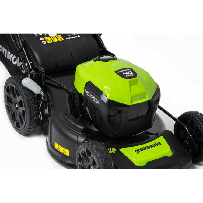 Газонокосилка аккумуляторная Greenworks GD40LM46SP, 40V, 46см, самоходная, бесщеточная, c 1хАКБ 8 Ач и ЗУ в Екатеринбурге