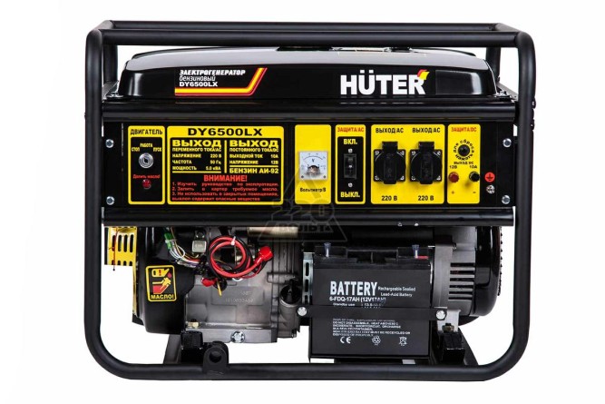 Бензогенератор Huter DY6500LX, с колесами и аккумулятором в Екатеринбурге