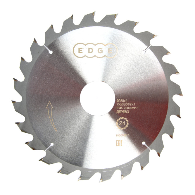 Диск EDGE by PATRIOT пильный по дереву 250х24х50/32/30/25,4 в Екатеринбурге
