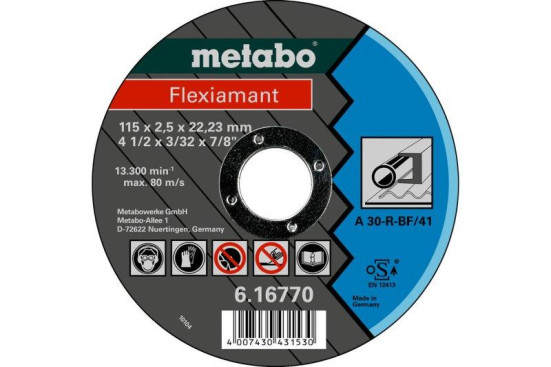 Отрезной круг Metabo 115х2,5х22,23мм Flexiamant А 30-R прямой  616770000 в Екатеринбурге