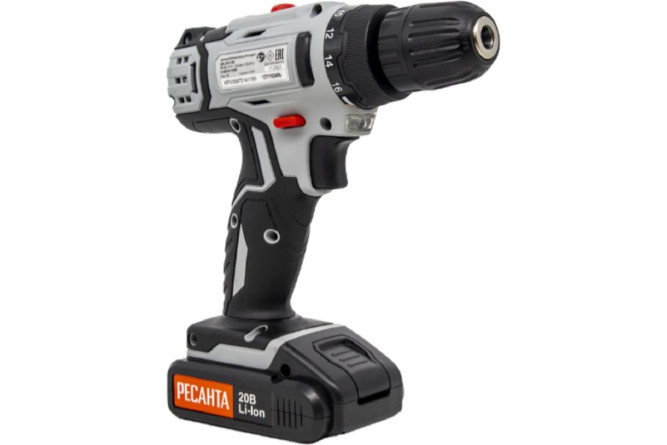 Дрель-шуруповерт аккумуляторная Ресанта ДА-20-2ЛК (2,0 А/ч) в Екатеринбурге