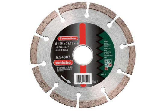 Алмазный диск Metabo 125х22,23мм Promotion универсальный  624307000 в Екатеринбурге
