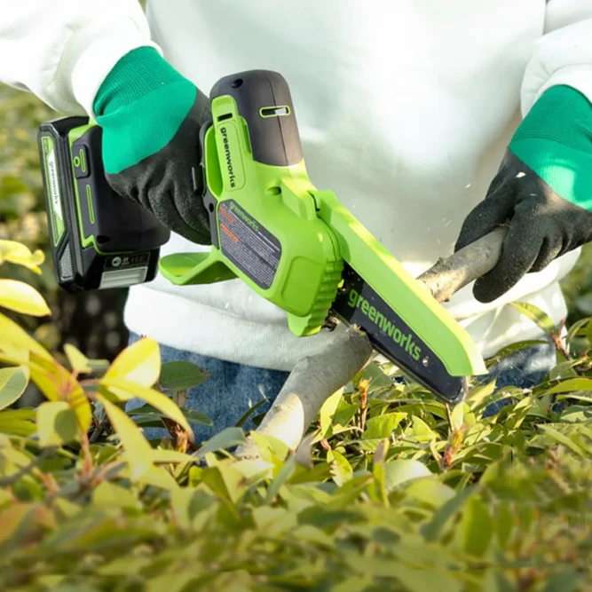 Цепная мини пила аккумуляторная Greenworks GD24CSMNX, 24V c 1хАКБ 2Ач и ЗУ в Екатеринбурге