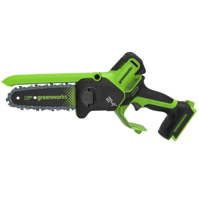 Цепная мини пила аккумуляторная Greenworks GD24CS15, 24V, 15см, бесщеточная, с автоматической смазкой цепи, без АКБ и ЗУ в Екатеринбурге