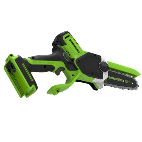 Цепная мини пила аккумуляторная Greenworks GD24CS15, 24V, 15см, бесщеточная, с автоматической смазкой цепи, без АКБ и ЗУ в Екатеринбурге