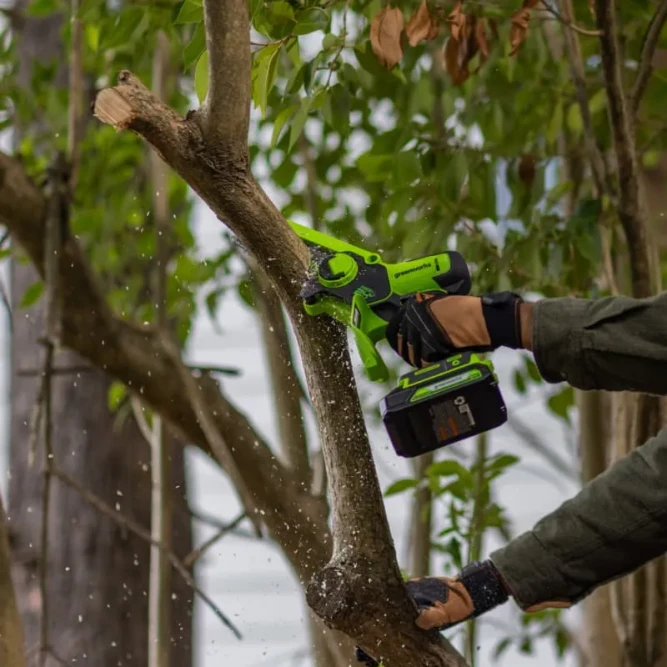 Цепная мини пила аккумуляторная Greenworks GD24CS15, 24V, 15см, бесщеточная, с автоматической смазкой цепи, без АКБ и ЗУ в Екатеринбурге