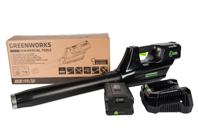 Воздуходув аккумуляторный Greenworks GD82BL, 82V, бесщеточный 5 А.ч. АКБ и ЗУ в Екатеринбурге