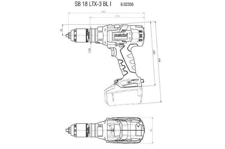 Аккумуляторная ударная дрель Metabo SB 18 LTX-3 BL I 602356660 в Екатеринбурге