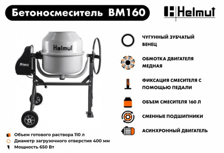 Бетоносмеситель Helmut BM160 в Екатеринбурге