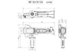 Аккумуляторная УШМ Metabo с плоским редуктором WF 18 LTX 125 Quick 601306500