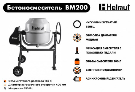 Бетоносмеситель Helmut BM200 в Екатеринбурге