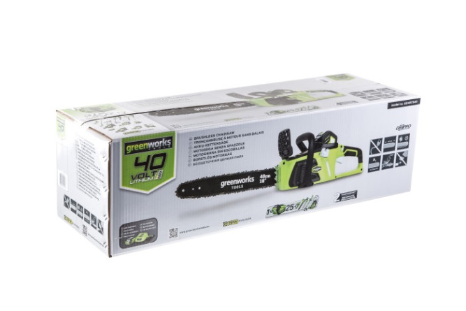 Аккумуляторная Бесщёточная Цепная пила Greenworks G-MAX 40V (40 см) GD40CS40 в Екатеринбурге