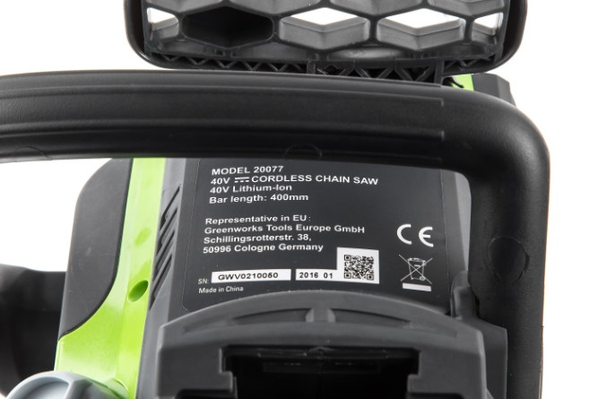 Аккумуляторная Бесщёточная Цепная пила Greenworks G-MAX 40V (40 см) GD40CS40 в Екатеринбурге