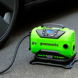 Компрессор автомобильный аккумуляторный Greenworks 3400807, 24V / 12V (от сети авто), без АКБ и ЗУ