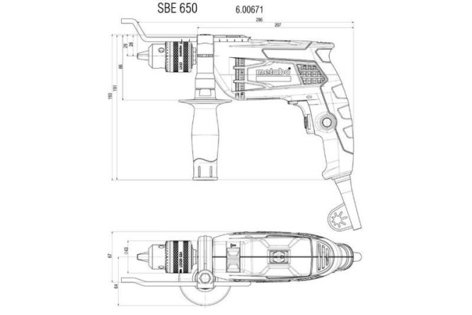 Ударная дрель Metabo SBE 650 600671510 в Екатеринбурге