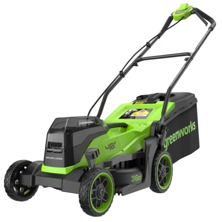 Газонокосилка аккумуляторная Greenworks GD24X2LM361,  2х24V, 36 см, бесщеточная, c 2хАКБ 4Ач и ЗУ в Екатеринбурге
