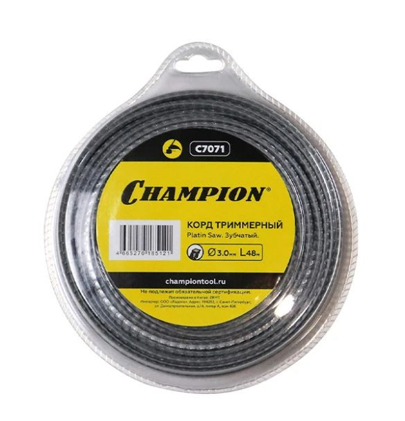 Корд трим.CHAMPION Platin Saw 3.0мм*48м (зубчатый) в Екатеринбурге