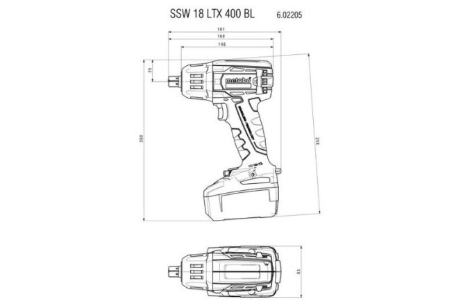 Аккумуляторный ударный гайковерт Metabo SSW 18 LTX 400 BL 602205890 в Екатеринбурге