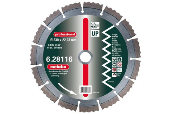 Алмазный диск Metabo 180х22,23мм Professional UP универсальный  628115000 в Екатеринбурге