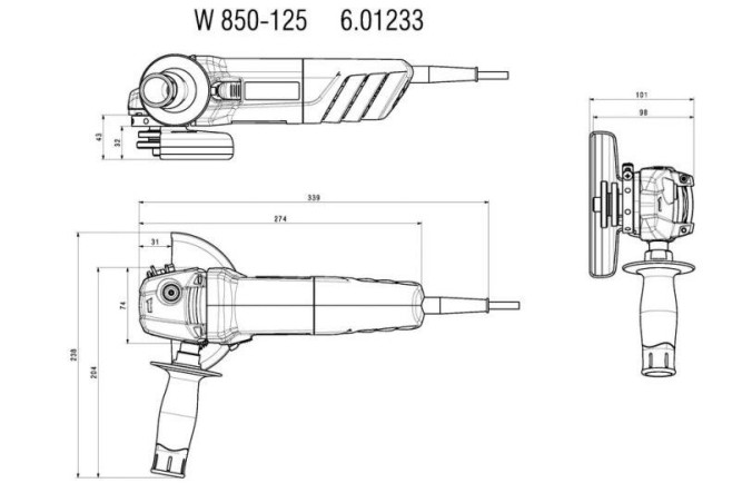 Угловая шлифовальная машина Metabo W 850-125 601233000 в Екатеринбурге